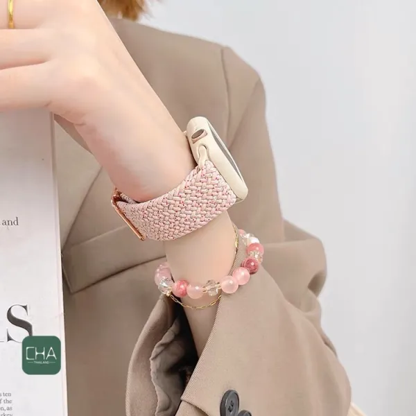 ยืด สายสำหรับแอปเปิ้ลวอช สาย ปรับได้ 44 /40/45/41/42/49 สาย smart Watch Series 11 10 9 8 ultra 7 Se 6/5/4 สาย smart watch ผ้าใหม่สีใหม่