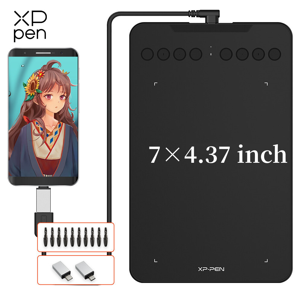 XPPen Deco mini7 v2 แท็บเล็ตวาดรูป 7x4 นิ้ว พร้อมปากกาสไตลัสระดับแรงกด 16,384 ระดับ รองรับการเอียง 60° รองรับ Windows Mac Linux Android Chrome