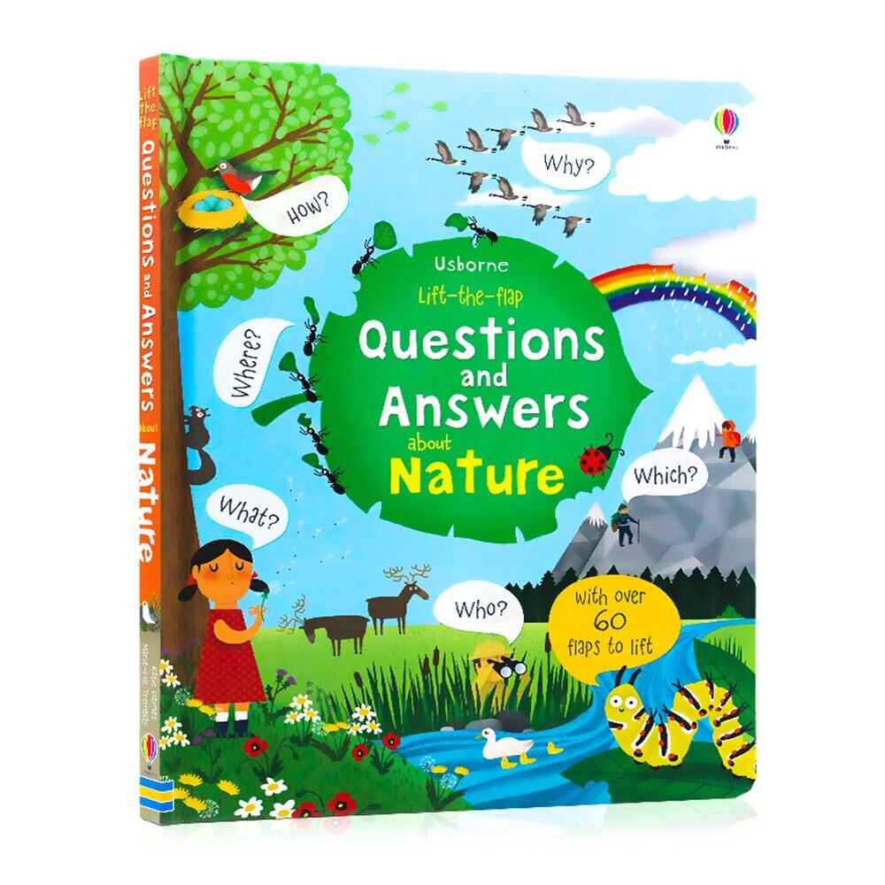 Usborne Book for Begginer Kids Toddler Lift The Flap Questions and Answers about Nature Children's Activity Books Interactive Knowledge English Reading Book for 3-6 Years Old Birthday Gifts หนังสือ...