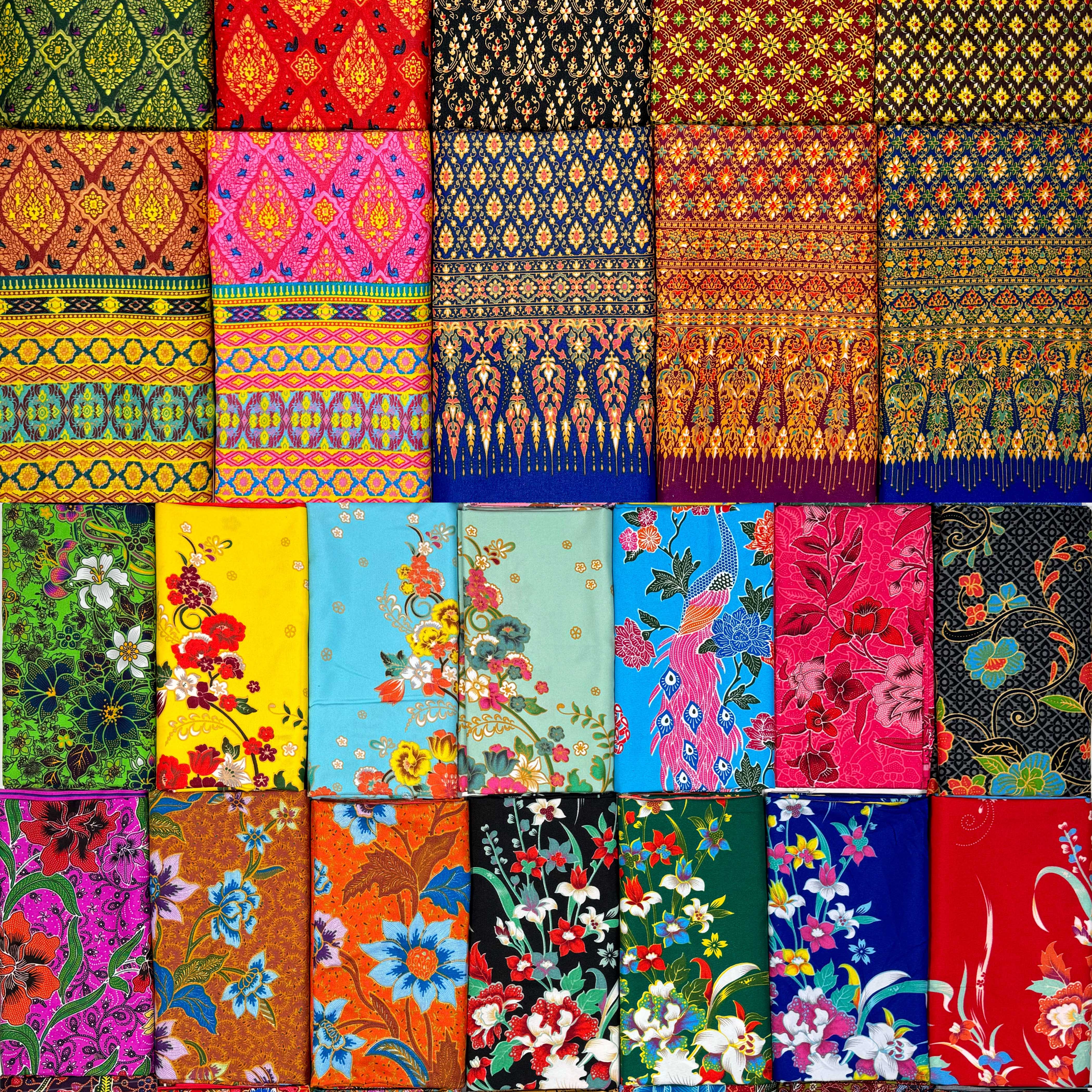 เซต 1ผืน 5ผืน 10ผืน เย็บแล้ว ผ้าถุงลายปาเต๊ะ กว้าง 2 เมตร ผ้านิ่ม ไม่ลื่น ซับน้ำดี สีไม่ตก ผ้าถุงสำเร็จ