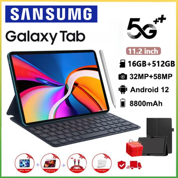 【รับประกัน1ปี】2024ใหม่ แท็บเล็ต Sansumg Galaxy 11.2นิ้ว RAM16G ROM512G โทรได้ Full HD แท็บเล็ตถูกๆ รองรับ 2ซิมการ์ด Tablet Andorid 13.0 จัดส่งฟรี รองรับภาษาไทย หน่วยประมวลผล 13-core แท็บเล็ตโทรได้ ...
