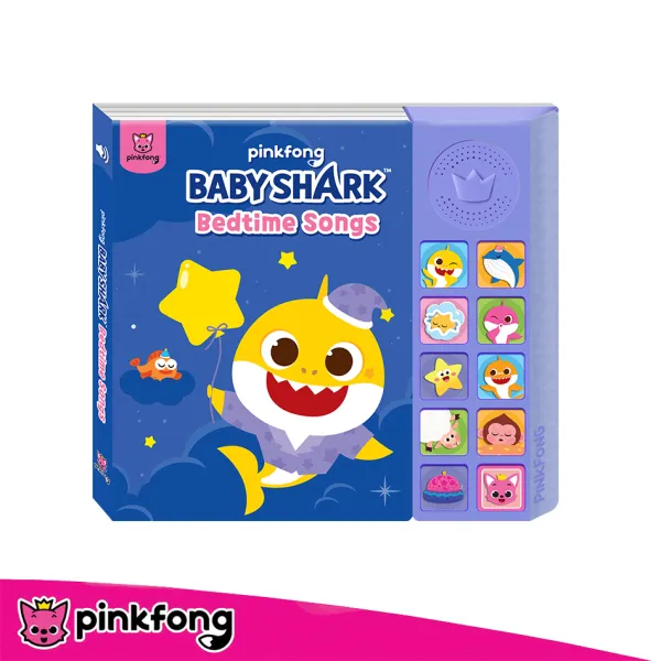 หนังสือกดมีเสียง Bedtime Songs หนังสือพร้อมปุ่มกดฟังเสียง หนังสือเพลงภาษาอังกฤษ Pinkfong Baby Shark Bedtime Songs Sound Book เบบี้ชาร์ค เบดไทม์ ซอง ชาวด์บุ๊ค