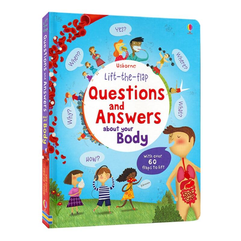 Usborne Book for Begginer Kids Toddler Lift The Flap Questions and Answers about Your Body Children's Activity Books Interactive Knowledge English Reading Book for 3-6 Years Old Birthday Gifts หนัง...