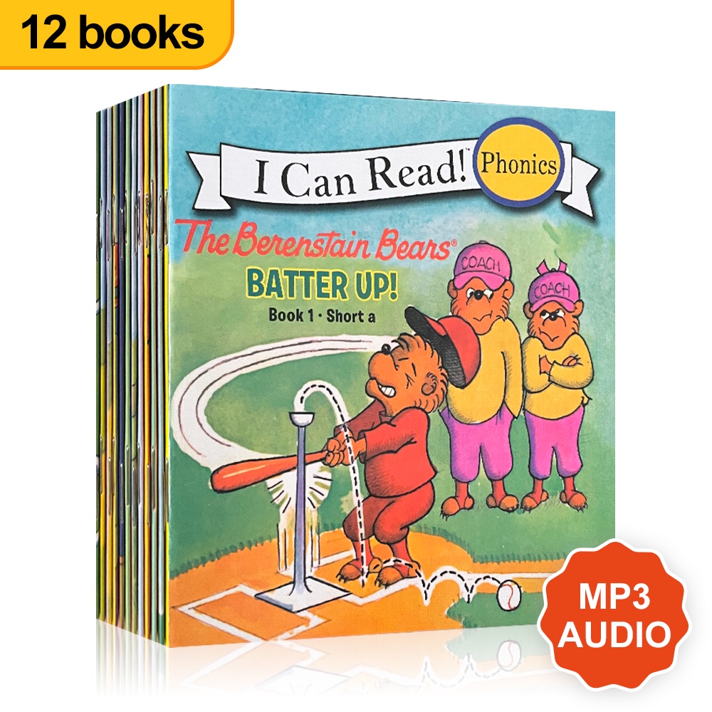 12 Books หนังสือภาษาอังกฤษ หนังสือ Berenstain Bears I Can Read Books Phonics English Learning Book Bedtime Reading Storybook for Kids Toddlers หนังสือเด็ก หนังสือนิทานภาษาอังกฤษสำหรับเด็ก