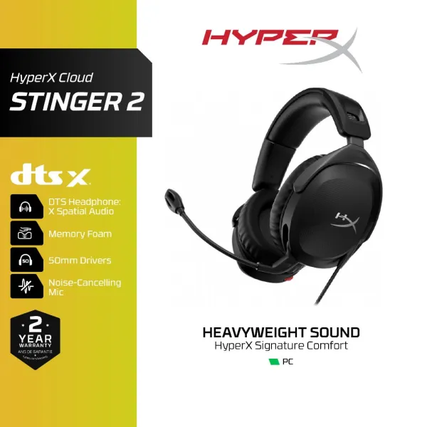 HyperX Cloud Stinger 2 Greatness Refined, Lightweight Headset หูฟัง หูฟังมีสาย