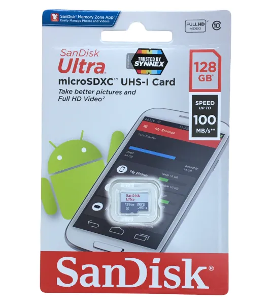 SanDisk 128GB MicroSDXC UHS-I Card Ultra Class10 Speed 100MB/s** เมมโมรี่การ์ดแท้ ประกันศูนย์ Synnex