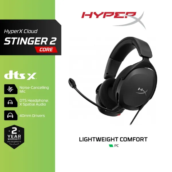 HyperX Cloud Stinger 2 Core For PC Gaming Headset หูฟัง หูฟังมีสาย ( 683L9AA )