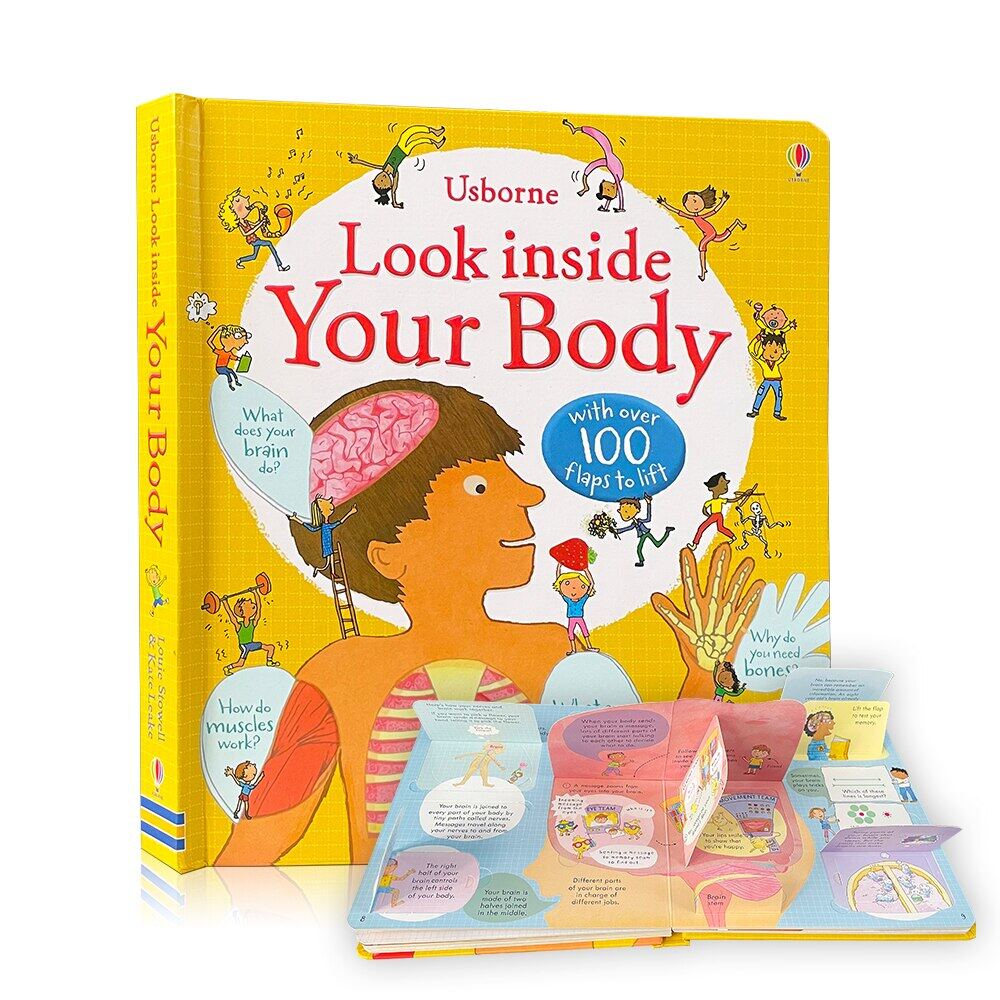 NEW หนังสือภาษาอังกฤษ Usborne Look Inside Your Body Lift-The-Flap Book Interactive Montessori Education Board Book for Kids Toddler Bedtime Storybook Early Learning Reading สามมิติ นิทานภาษาอังกฤษ ...