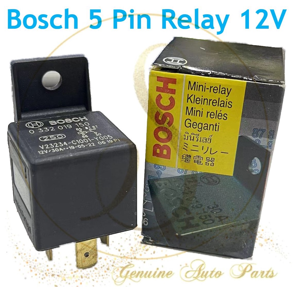 รีเลย์ 5pin Bosch รีเลย์ฮอร์นรีเลย์ไฟหน้ารีเลย์ 12V 30A Aircond รีเลย์พัดลมรีเลย์สตาร์ทรีเลย์ไฟจุด
