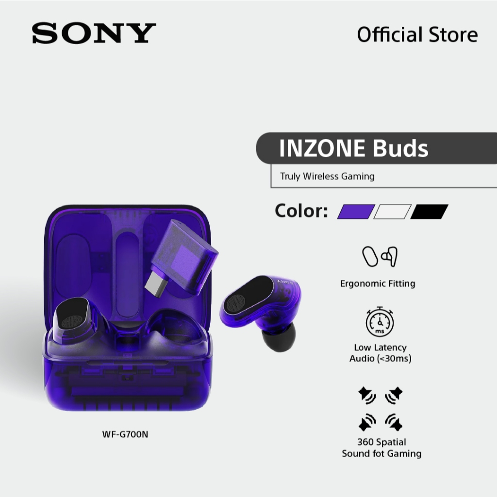 Sony หูฟัง Gaming In Ear INZONE Buds Truly Wireless รุ่น WF-G700N | Wireless Noise Cancelling Gaming Earbuds