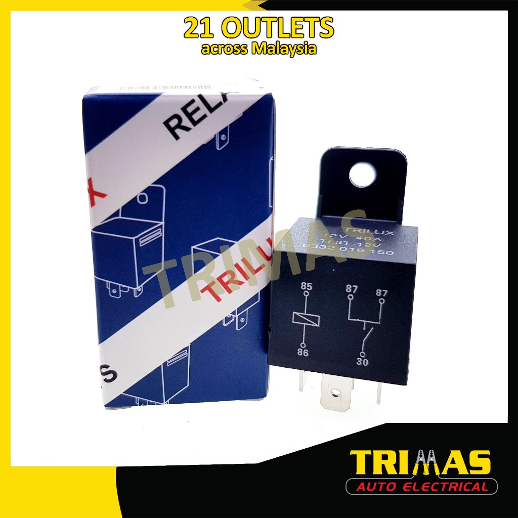 5 Pin 12V 40A รถ Air Cond ไฟหน้าการใช้ปั๊ม Horn Starter พัดลมรีเลย์ 87 Bosch 0332019150
