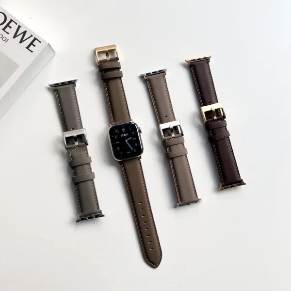 สายนาฬิกาข้อมือหนังแท้ สําหรับ Apple Watch Series 11 10 9 Ultra 8 7 6 SE 5 4 3 iWatch 42 มม. 46 มม. 44 มม. 40 มม. 41 มม. 42 มม. 45 มม. 49 มม.