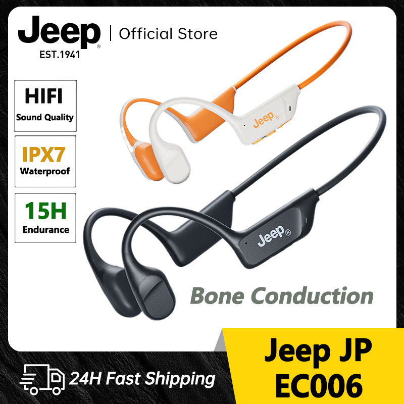 Jeep EC006 Open Ear Wireless IPX6 Waterproof AIR Conduction Headphones Bluetooth V5.3 - Sports Open Ear Wireless Headset Sweatproof with Mic for Cycling Running Gym