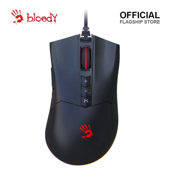 [Bloody Official] A4Tech Bloody ES9ออปติคอลเมาส์สำหรับเล่นเกมแบบมีสาย6200 CPI 5-ความเร็วปรับได้ Usb Rgb เมาส์คอมพิวเตอร์