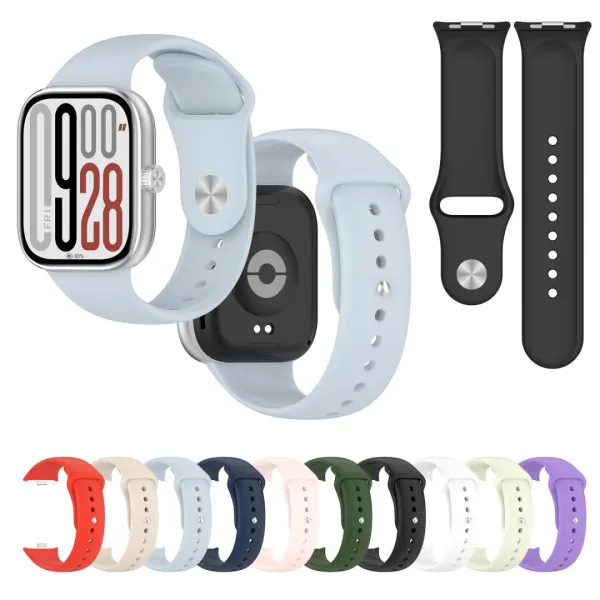 สายวงซิลิโคนนุ่มสายนาฬิกาอัจฉริยะสำหรับ Redmi Watch 4 Watch 5 Watch6 /Redmi Watch 6 Active/Watch 6 Lite/Xiaomi Band 8 Pro/Mi Band 9 Pro Smat Band 10 Pro