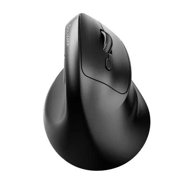 SOLAKAKA SM520เมาส์แนวตั้งไร้สายสามโหมดที่มี6ปุ่มตั้งโปรแกรมได้และสูงถึง12800DPI ออกแบบตามหลักสรีรศาสตร์เมาส์ที่มีความแม่นยำสูงที่มีชีวิต MAh แบตเตอรี่ทนทานยาวนาน500