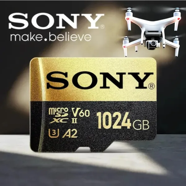 การ์ด Micro SD การ์ดความเร็วสูง SD ของ Sony 128GB 256GB 1024GB U3ไมโคร SD 512GB A2แฟลชการ์ด TF สำหรับกล้องและชิ้น
