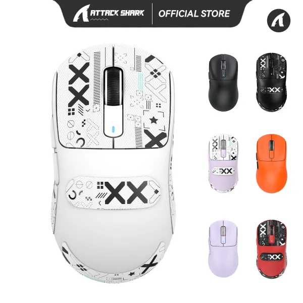 เมาส์ ATTACK SHARK X3 49g SUPERLIGHT เซ็นเซอร์เกมมิ่ง PixArt PAW3395 เมาส์เกมมิ่งแบบมีสาย/ไร้สาย BT/2.4G ปรับ DPI ได้ 6 ระดับ สูงสุด 26,000 แบตเตอรี 200 ชั่วโมง