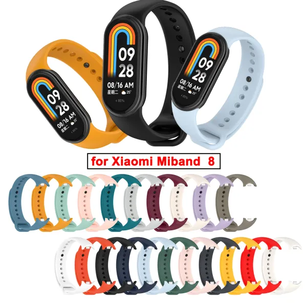 สายสำรองแถบซิลิโคนสำหรับ Xiaomi Miband 8 MiBand 9 10สายนาฬิกาอัจฉริยะFor Xiaomi Smart Band 8 9 10