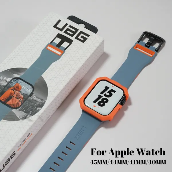 UAG สายซิลิโคนสำหรับนาฬิกา Apple Ultra 49Mm Watch Series 8/7/6/5/4/3/2/1สำหรับเปลี่ยนสายนาฬิกาข้อมือ45Mm 44Mm 41Mm 40Mm 42Mm 38Mm