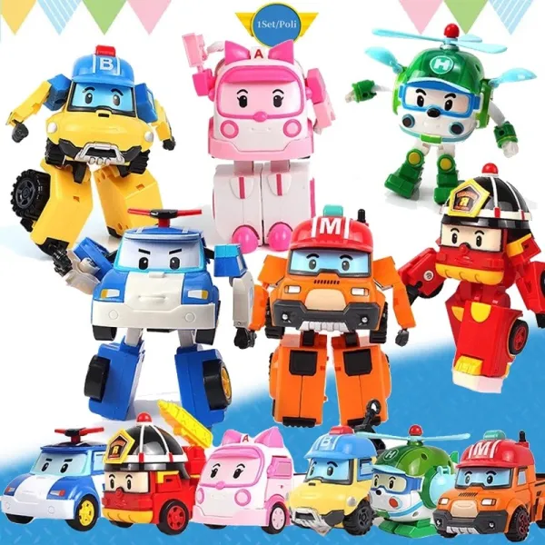 พร้อมส่งของเล่นเด็ก “Robocar Poli” หุ่นยนต์ของเล่น ของเล่นเปลี่ยนรูป หม้อแปลงไฟฟ้าหุ่นยนต์ดึงกลับ