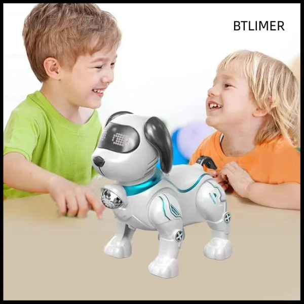 BTLIMER พลาสติก ของเล่นหุ่นยนต์สุนัขอิเล็กทรอนิกส์ การสัมผัสแบบโต้ตอบ สมาร์ทที่ตั้งโปรแกรมได้ ของเล่นสัตว์เลี้ยง หุ่นยนต์สุนัข น่าสนใจ พร้อมแสงสว่าง สัตว์เลี้ยงแสดงทักษะอิเล็กทรอนิกส์ ของขวัญวันเกิ...
