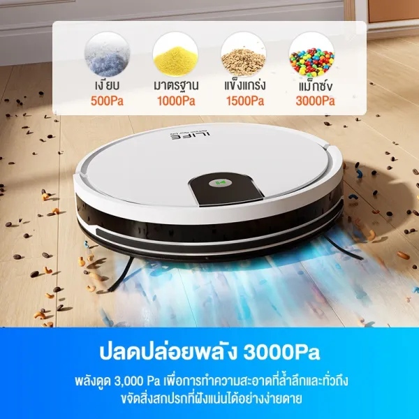 ///ลด30%-ส่งด่วนฟรี///ILIFE V9 Robot Vacuum Cleaner หุ่นยนต์ดูดฝุ่น การถูพื้น 3000pa พลังดูดอันทรงพลัง APP WIFI