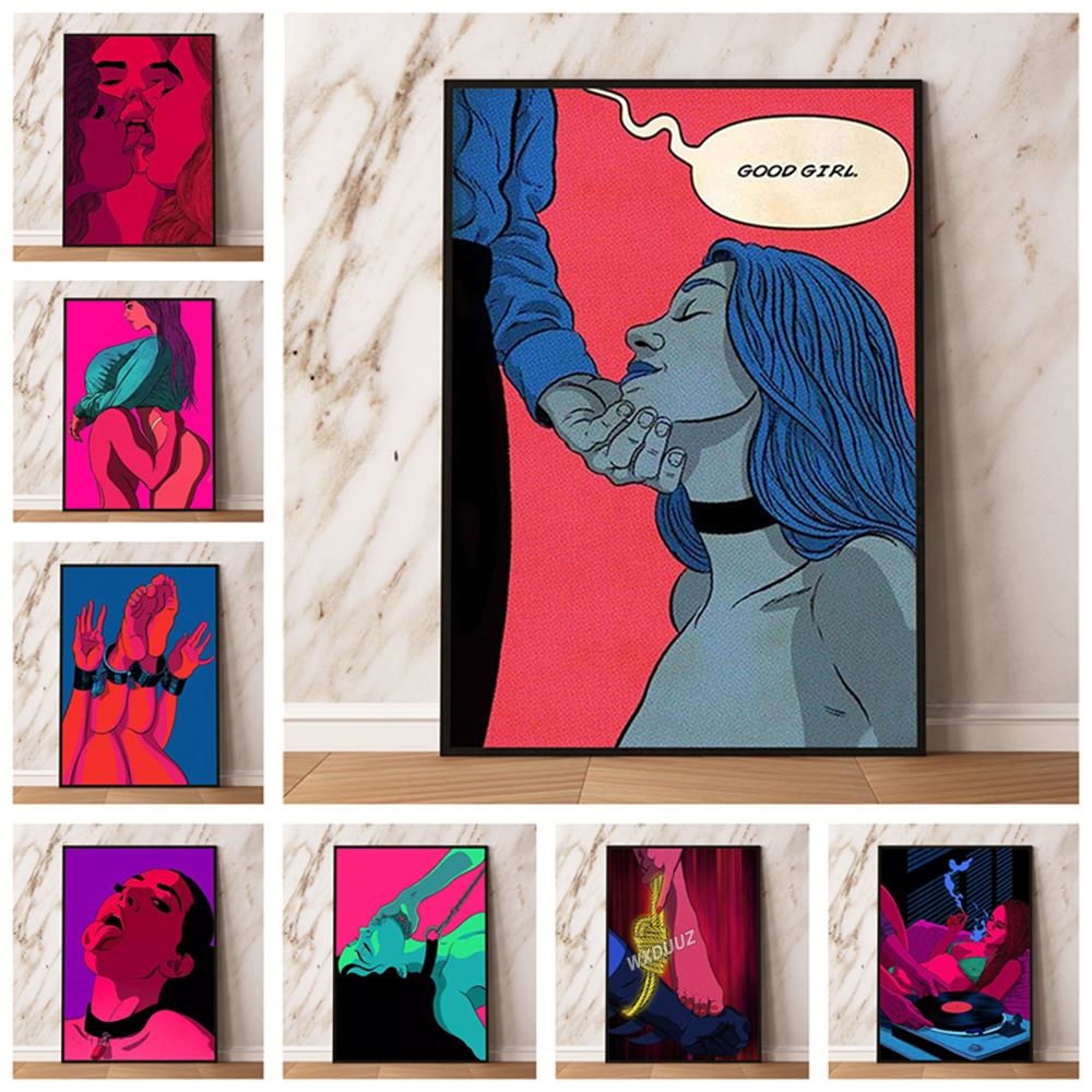 Abstract Nude sexy Woman Men Wall Art Picture bar cafe Bedroom Home Decor posters quality Painting Art Decor canvas painting