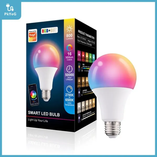 【YIDAO4】 หลอดไฟอัจฉริยะควบคุมด้วยบลูทูธ15W หลอดไฟ LED E27 RGB หรี่แสงได้ของตกแต่งบ้าน