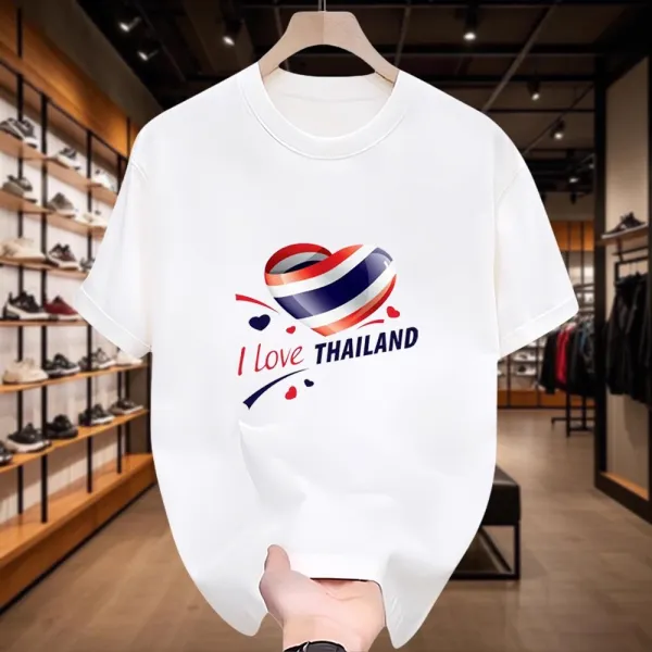 HOT!! เสื้อยืด THAILANDสไตล์รักชาติt shirtเสื้อยืดลายธงชาติไทยพิมพ์ลายเสื้อยืด oขนาดunisexวันชาติเสื้อคอกลม 100-5XL