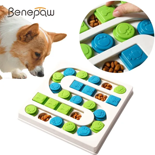 Benepaw ของเล่นปริศนาลูกสุนัขตลกสุนัขระดับ3แบบโต้ตอบเครื่องให้อาหารแบบช้าสัตว์เลี้ยงฝึกอบรม IQ สำหรับเล็กกลางใหญ่สุนัข