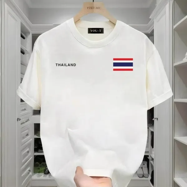 hot sales เสื้อยืด THAILANDสไตล์รักชาติt shirtเสื้อยืดลายธงชาติไทยพิมพ์ลายเสื้อยืด oขนาดunisexวันชาติเสื้อคอกลม 100-5XL