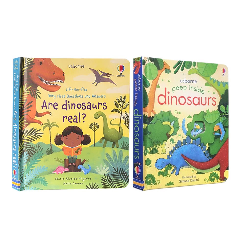 หนังสือภาษาอังกฤษ มหัศจรรย์ไดโนเสาร์ Dinosaurs Book Hardcover Usborne Book Peep Inside 3D Book Peep Inside Lift The Flap Book หนังสือเด็กภาษาอังกฤษ Board Book Children Story Book Bedtime Storybook
