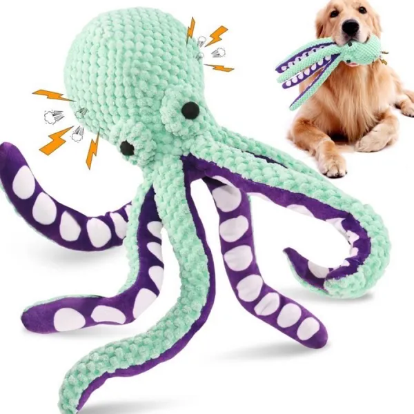 Dog Pet Plush Octopus Toy Interactive Sound Anti-demolition Home Large and Small Dog Boredom Companion Toy
