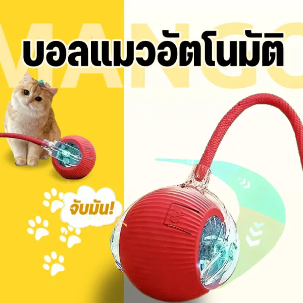 Mango พร้อมส่ง🔥ลูกบอลแมว บอลแมวอัตโนมัติ ชาร์ตแบตได้ ของเล่นแมว สมาร์ทไฟฟ้า หมุนได้ ของเล่นแมวโต้ตอบ ของใช้แมว