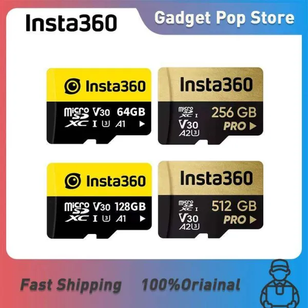 ไมโครเอสดี Insta360Insta 360 X4 X3หนึ่ง X2 RS Micro SD การ์ดความจำ64GB, 128GB, 256G, 512G ความเร็วสูงอุปกรณ์เสริมของแท้