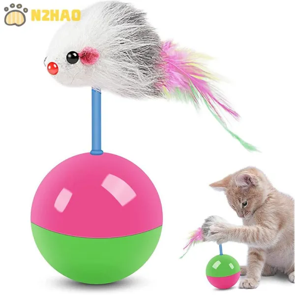 N2HAO ตุ๊กตาล้มลุกของเล่นแมวของเล่นสัตว์เลี้ยงของเล่นโพลีโรลี่