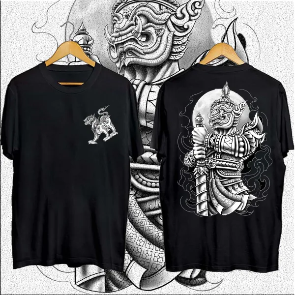 [พร้อมส่ง] เสื้อยืดคอกลมแขนสั้นพิมพ์ลายไทย S-5XL