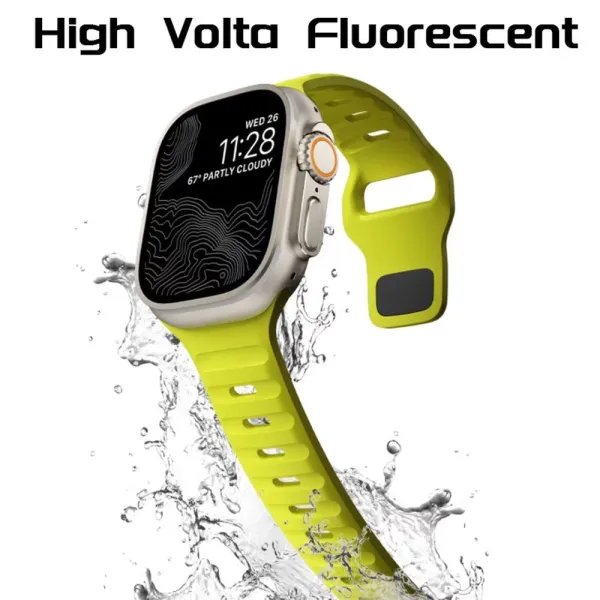 สายนาฬิกาซิลิโคนสายรัดสำหรับ IWatch อัลตร้า49มม. 45มม. 44มม. 41มม. 40มม. ชุดวงดนตรีสำหรับ IWatch เรืองแสงสีเขียวสปอร์ต8 7 6 5 4 3 SE2อุปกรณ์เสริม