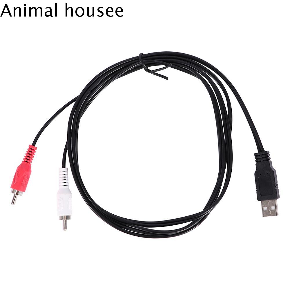 ANIMAL 1.5m 2 อาร์ซีเอ สำหรับพีซีทีวี USB เป็น RCA สายนำ อะแดปเตอร์วิดีโอ สายแปลง เครื่องเสียง สาย AV