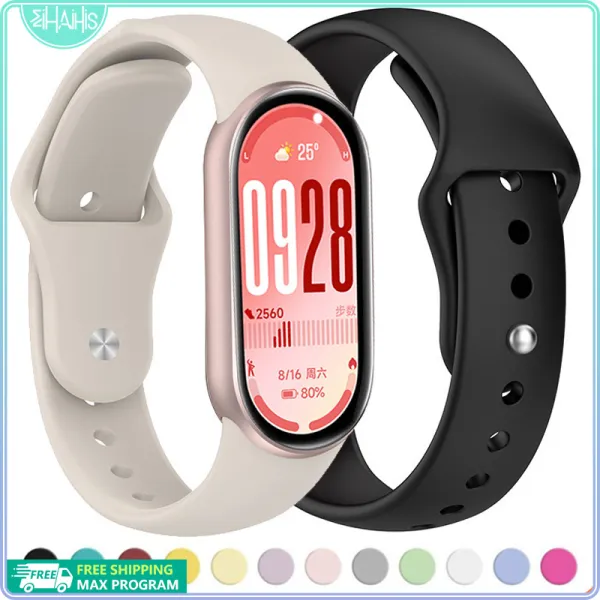 สายนาฬิกาซิลิโคนกันเหงื่อ ออกกำลังกายได้ สายรัดข้อมือสำรอง สำหรับ Xiaomi Mi Band 11/10 9 8 NFC สมาร์ทวอทช์