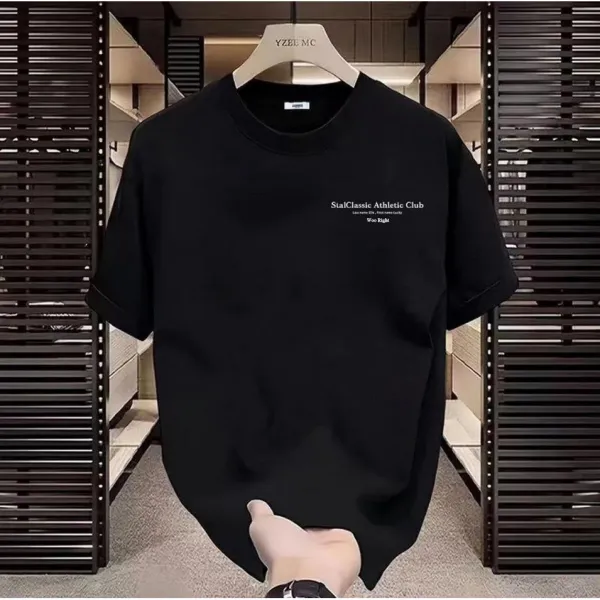 พร้อมส่ง เสื้อยืดผู้ชาย คอกลมแขนสั้น พิมพ์ลายตัวอักษร สีพื้น ใส่สบาย ผ้าฝ้ายแท้100% ระบายอากาศดี ไม่ต้องรีด ทรงโอเวอร์ไซ