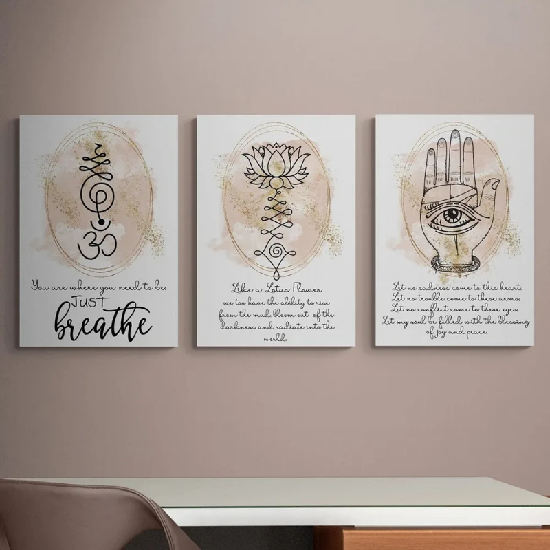 2025 Lotus Print Yoga Poster Buddha Wall Art Canvas Painting Namaste Meditation Picture Home Room Yoga Studio Decor Gift Home Decor