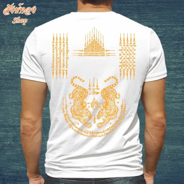 💥HOT เสื้อยืด cotton ลาย ยันต์ไทย S-5XL เสื้อยืดผู้ชาย Unisex