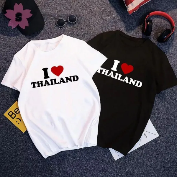 เสื้อยืด พิมพ์ลาย I LOVE THAILAND สําหรับผู้ชาย และผู้หญิงS-5XL#218