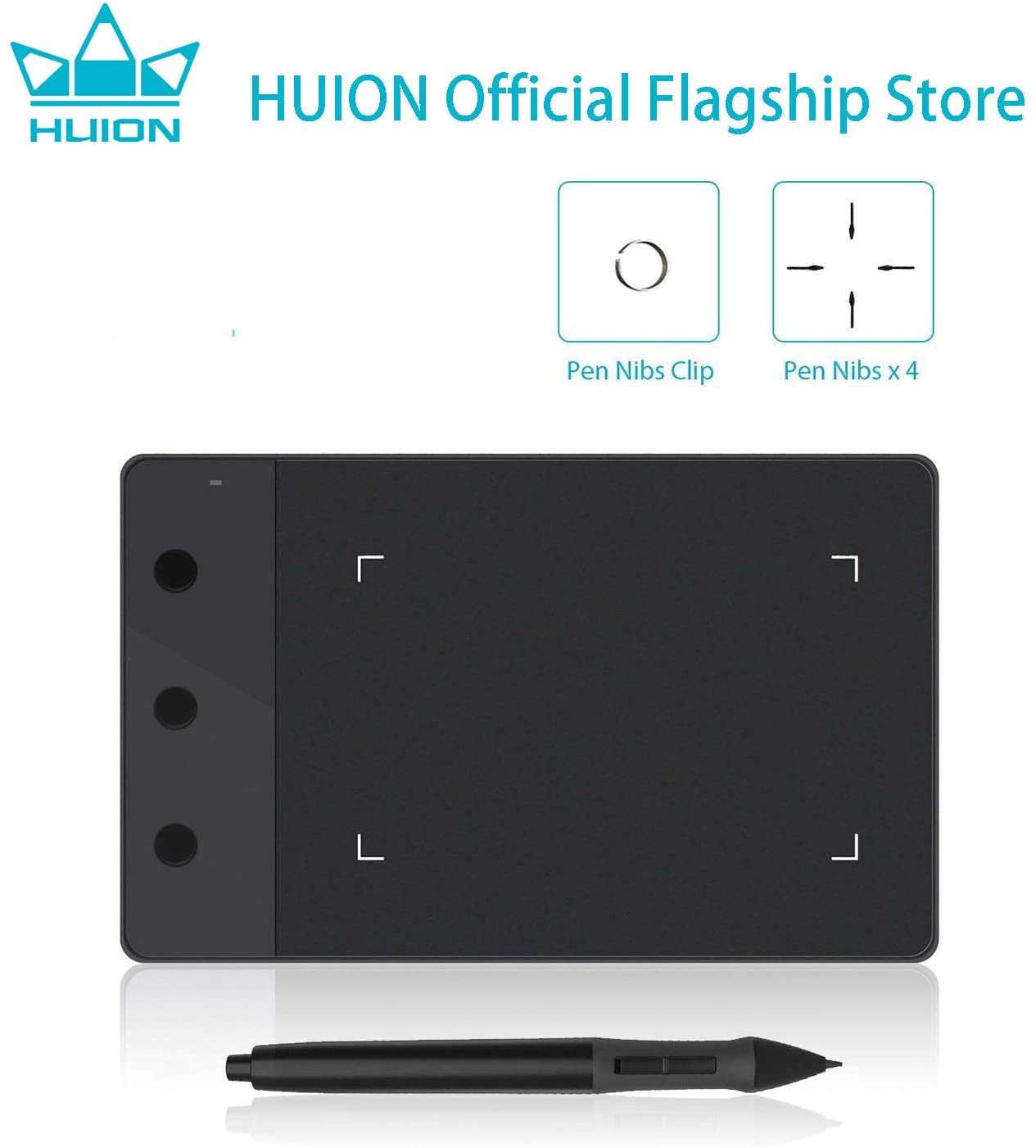 HUION กระดานวาดภาพ 4-x 2.3 นิ้วทางลัด USB OSU แท็บเล็ตลายเซ็นปากกาแบตเตอรี่ดิจิตอล