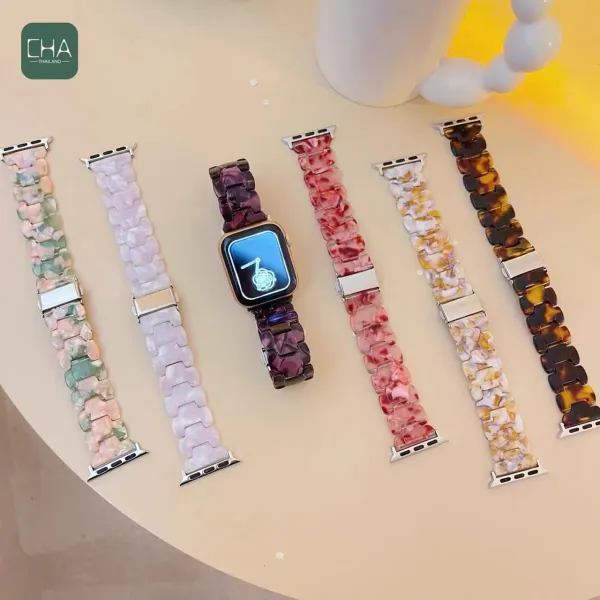 สายเรซิ่นหินอ่อน สายนาฬิกาข้อมือ ใช้ได้กับ applewatch ซีรีส์ 11 10 9 8 7 6 SE 5 4 3 2 1 สายแอปเปิ้ลวอช สาย Apple watch สำหรับ Apple watch